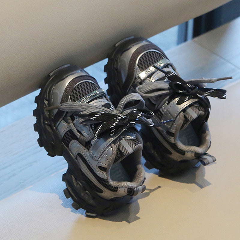 Kids Sneakers, Breathable Mesh Spring & Autumn Shoes for Girls & Boys, Fashion Chunky Platform “Dad” Shoes, Tire Sole