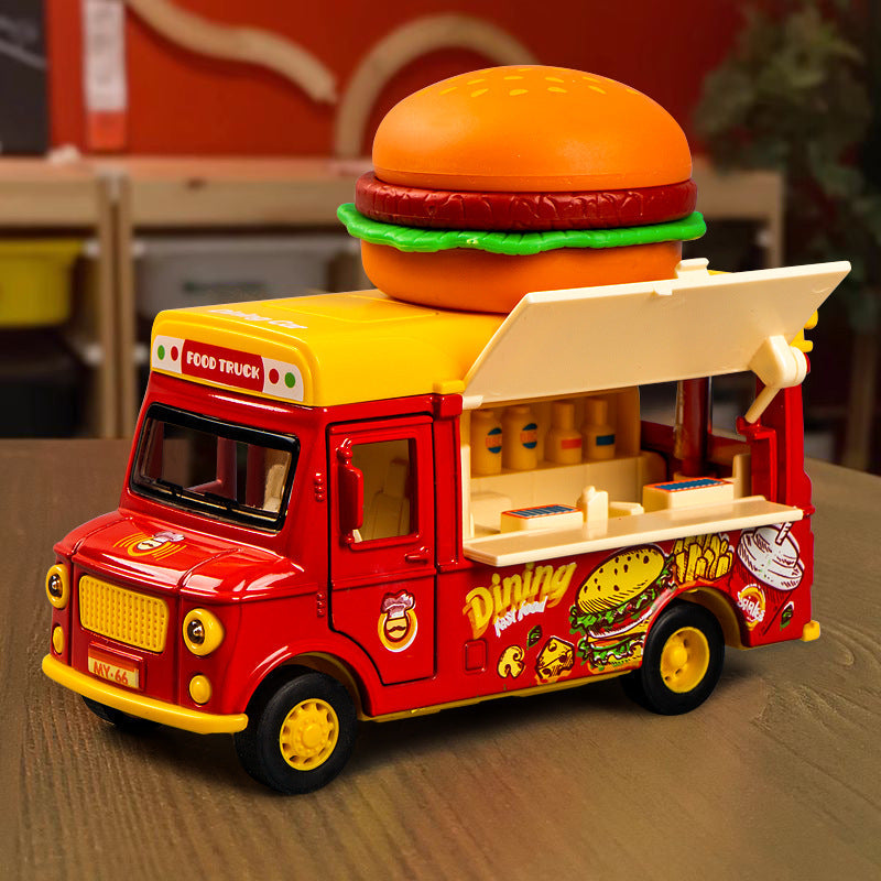 Magnetic Alloy Ice Cream Burger & Popsicle Playset for Kids (Boys & Girls) — Pretend Kitchen Toy Cart