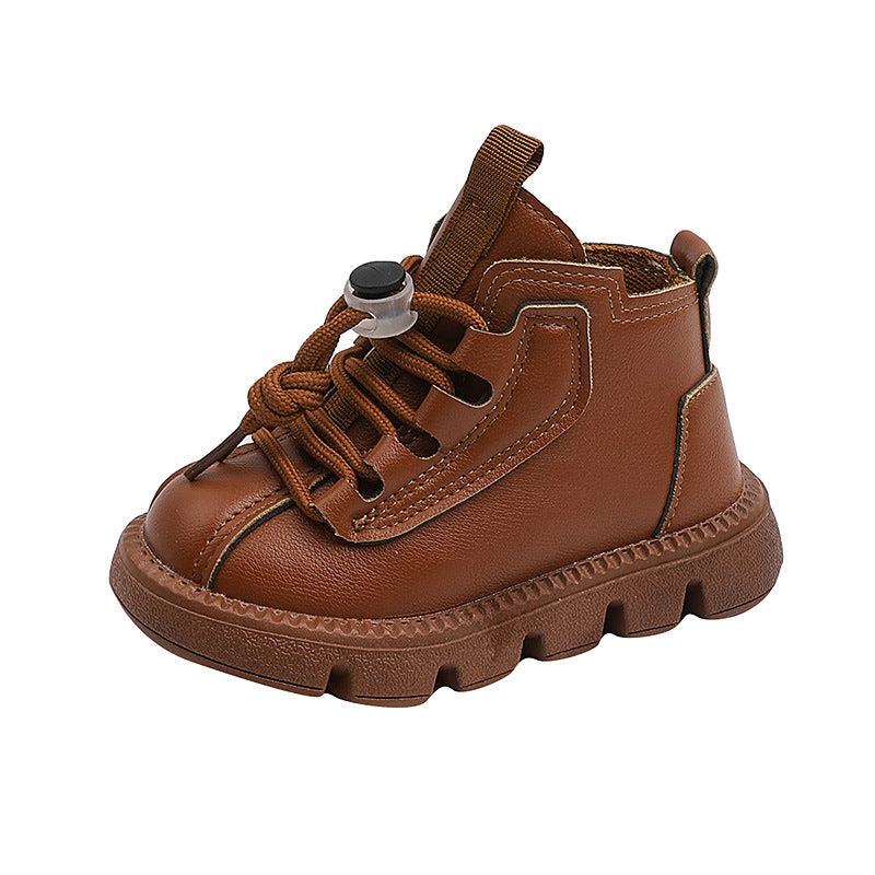 Children's Shoes Autum New Kidsren's Boots Boys' Baby Shoes Leather Single Boots Girls Soft-Soled Leather Shoes Short Boots
