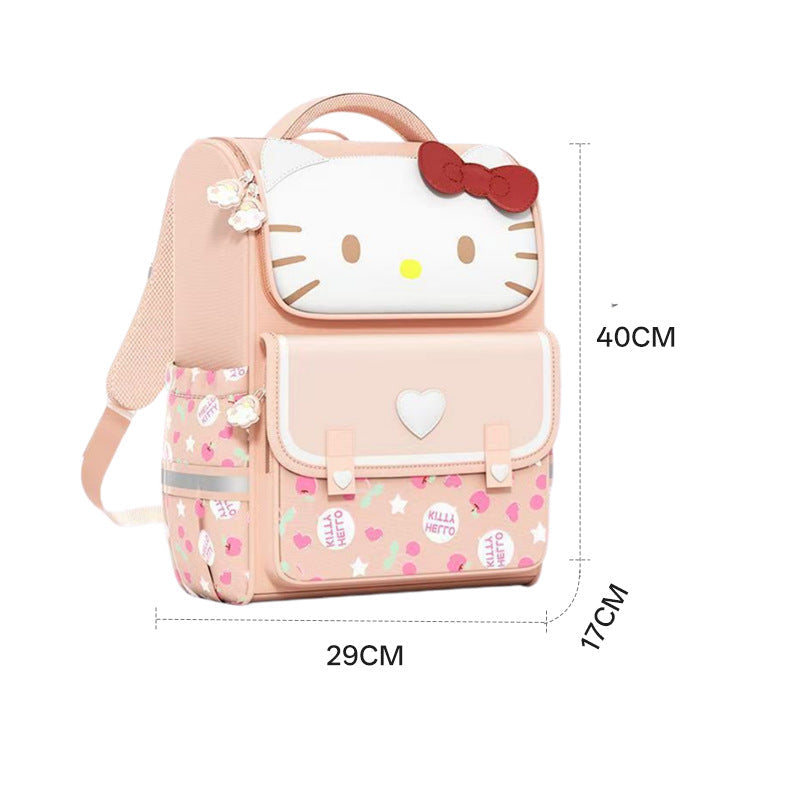 Ready Stock Wholesale Large Capacity Pink Girls Backpack, Lightweight Casual School Bag for Elementary Students, Weight-Relief Breathable Double Shoulder Backpack