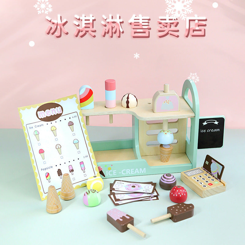 Kids Pretend Play Tea Set & Dessert Set, Role-Play Wooden Toys for Preschool Kindergarten, Imaginative Housekeeping Pretend Play
