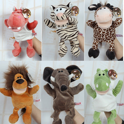 Ventriloquism Animal Hand Puppet Plush Toy Family Interactive Gloves Kindergarten Storytelling Can Open Mouth Doll Rag Doll