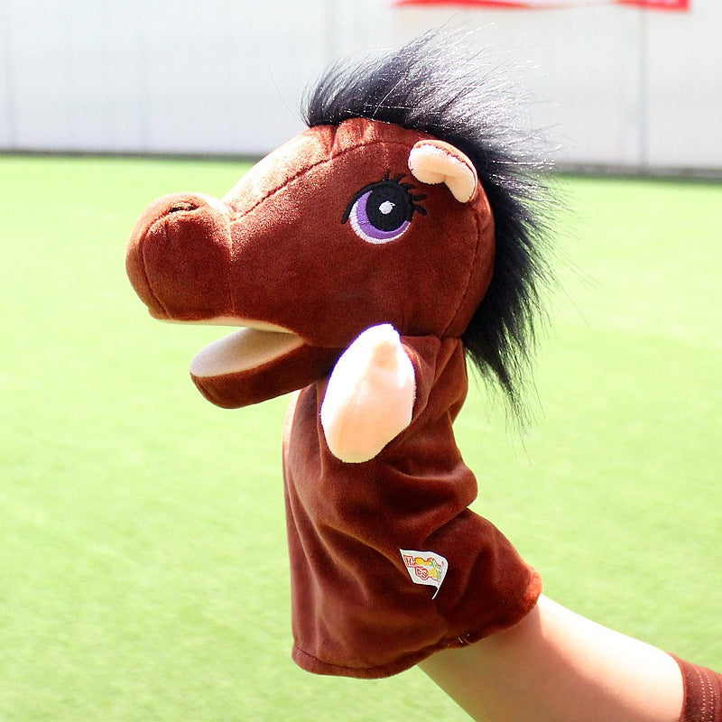 Cartoon Animal Plush Hand Puppets That Can Open Their Mouths, Parent-Child Toys for Kindergarten Storytelling, Cross-Border Ready Stock, Custom Logo
