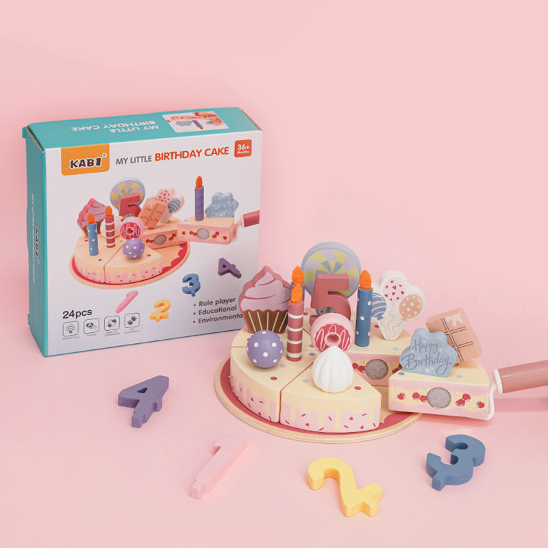 Kids Pretend Play Tea Set & Dessert Set, Role-Play Wooden Toys for Preschool Kindergarten, Imaginative Housekeeping Pretend Play