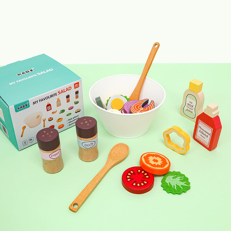 Kids Pretend Play Tea Set & Dessert Set, Role-Play Wooden Toys for Preschool Kindergarten, Imaginative Housekeeping Pretend Play