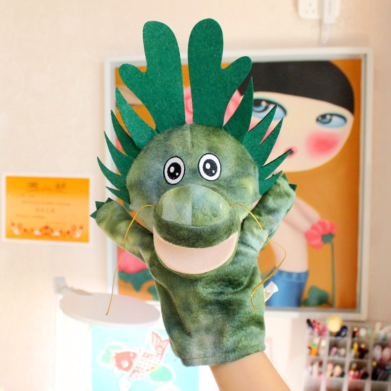 Cartoon Animal Plush Hand Puppets That Can Open Their Mouths, Parent-Child Toys for Kindergarten Storytelling, Cross-Border Ready Stock, Custom Logo