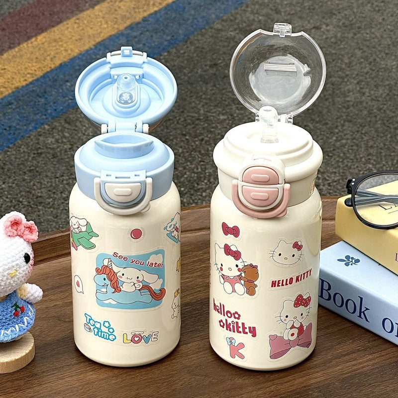 New plastic cup ins high color value large capacity portable cute cartoon children student water cup summer net red