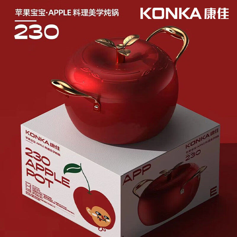 KONKA Apple Slicer Large-Capacity Braising Pot, Stew & Soup Cooking Pot, Multi-Functional Nonstick Cookware Skillet Gift Set