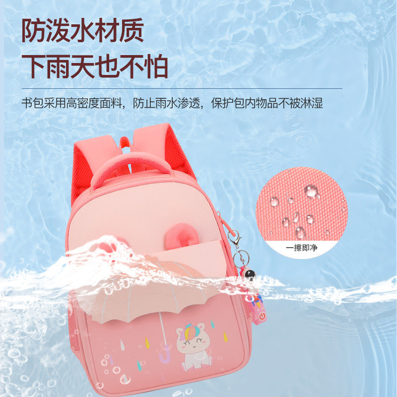 Cross-Border Ready Stock New Kids Umbrella Design Backpack 3-7 Years Old Children, Cartoon Lightweight School Bag for Kindergarten & Primary School