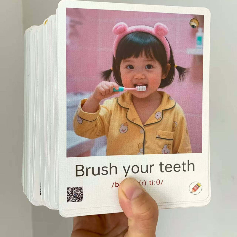 Real-Life Parent-Child TPR Action Command Flashcards (English Enlightenment & Bilingual Early Learning) — Supports Point-Reading