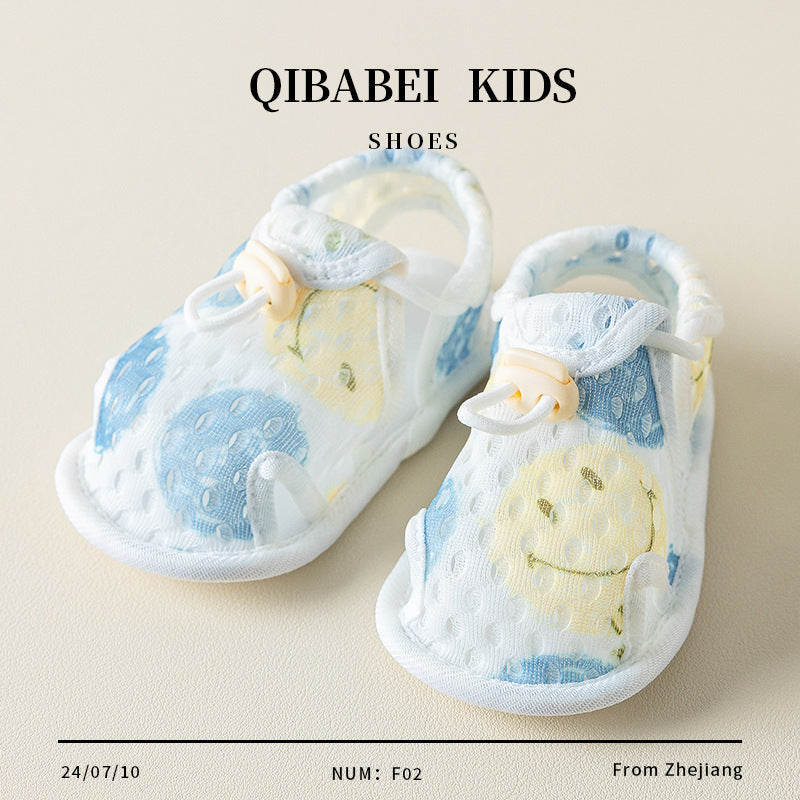 QIBABEI Summer Baby Shoes, Breathable Mesh Soft Sole 0-1 Year Old First Walkers Shoes, Unisex Baby Indoor Shoes