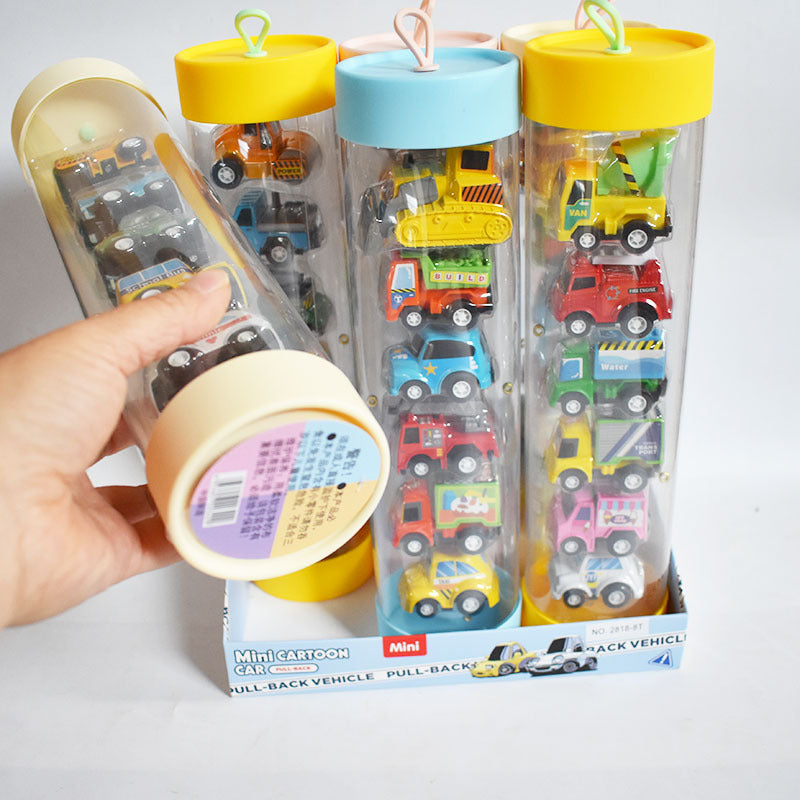 Tube-Packed Mini Pull-Back Cars, Cartoon Capsule Cars, Cute Little Cars, Children's Toy Car Set, Educational