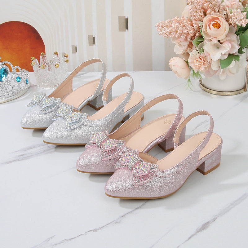 Guangdong Little Girl Princess Shoes 712 Years Old Pu Crystal Diamond Children's Shoes Spring and Summer New Style