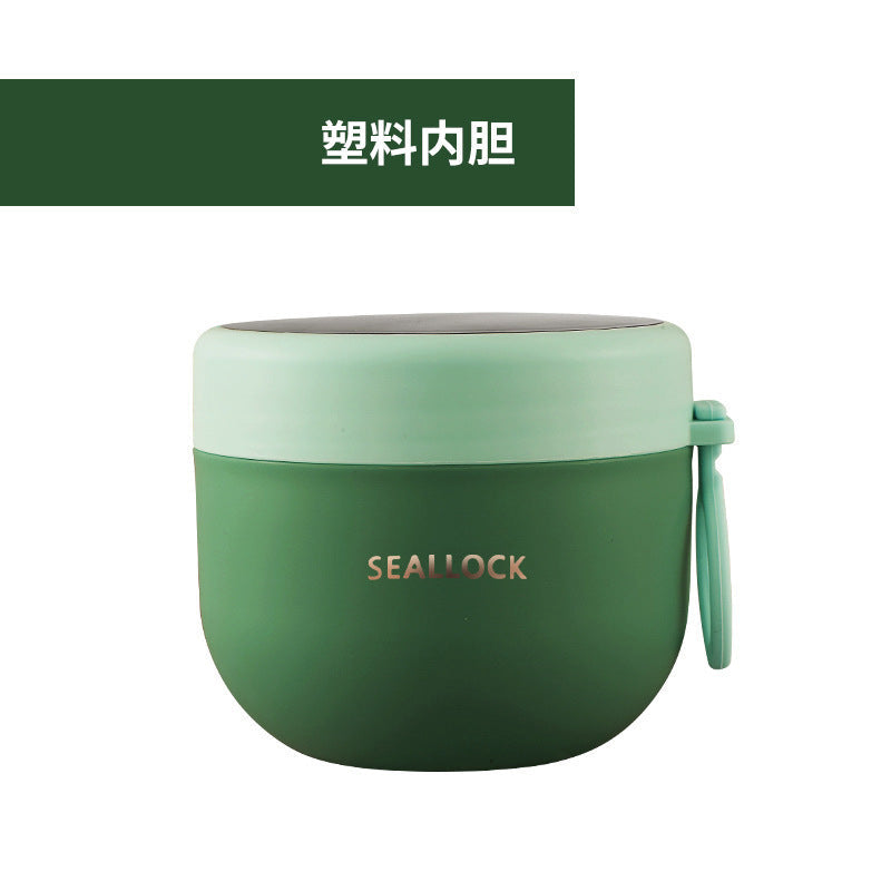 304 Stainless Steel Insulated Bowl Breakfast Cup Oatmeal Cup Wide Diameter Yogurt Bowl Porridge Jar Portable Fresh-Keeping Bowl Small Lunch Box