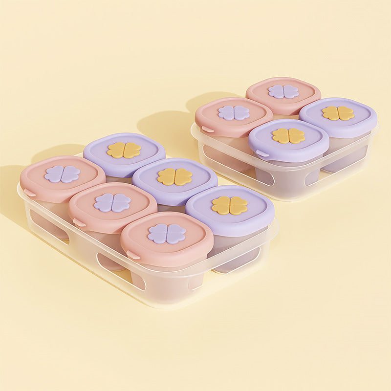 Baby Silicone Food Storage Container, Baby Puree Freezer Box, Meat Puree Freezing Tray, Portion Ice Cube Mold, Independent Storage, Baby Food Freezing Grid