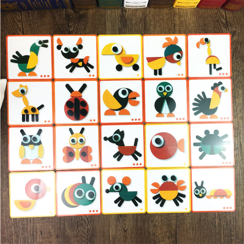 Montessori Puzzle Early Education Tangram Children's Educational Toys Animal 3D Puzzle Baby Kindergarten Gift Wholesale