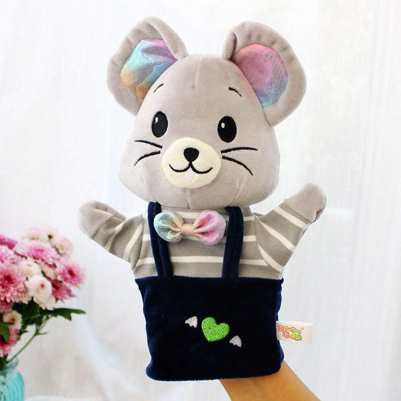 Cartoon Animal Plush Hand Puppets That Can Open Their Mouths, Parent-Child Toys for Kindergarten Storytelling, Cross-Border Ready Stock, Custom Logo