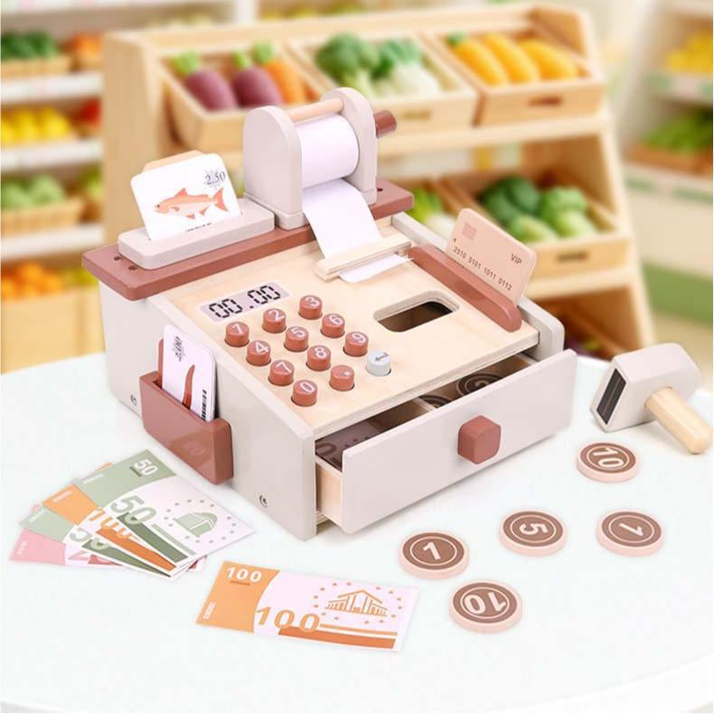 Kids Pretend Play Tea Set & Dessert Set, Role-Play Wooden Toys for Preschool Kindergarten, Imaginative Housekeeping Pretend Play