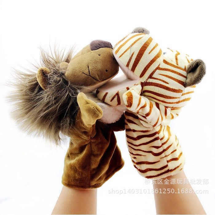 Cartoon Animal Plush Hand Puppets That Can Open Their Mouths, Parent-Child Toys for Kindergarten Storytelling, Cross-Border Ready Stock, Custom Logo