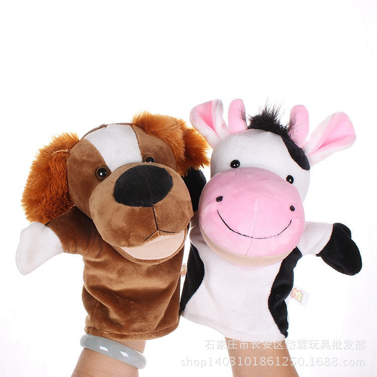 Cartoon Animal Plush Hand Puppets That Can Open Their Mouths, Parent-Child Toys for Kindergarten Storytelling, Cross-Border Ready Stock, Custom Logo