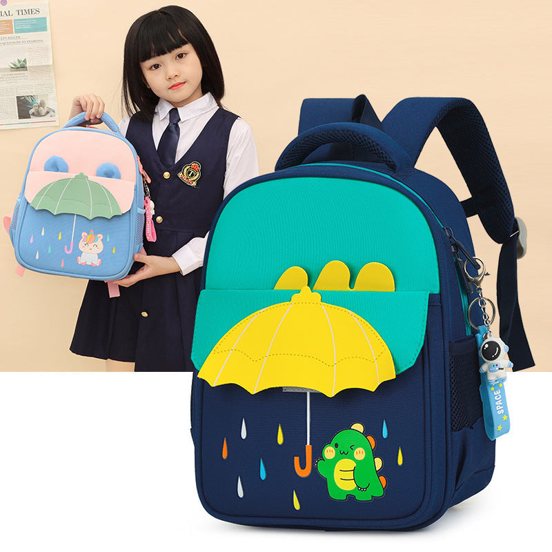 Cross-Border Ready Stock New Kids Umbrella Design Backpack 3-7 Years Old Children, Cartoon Lightweight School Bag for Kindergarten & Primary School