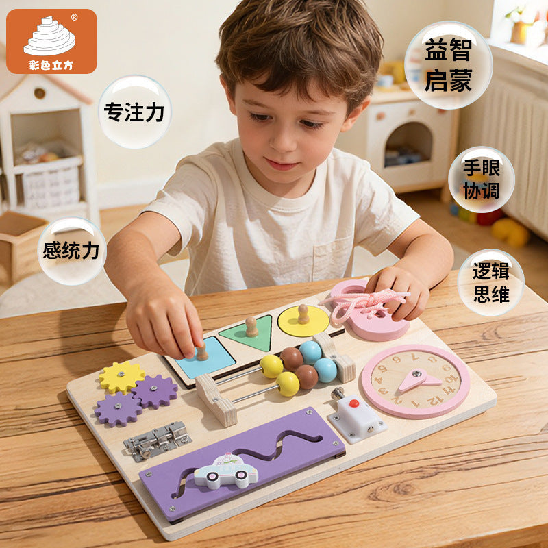 Children's Educational Multifunctional Early Education Busy Board Sensory Training Montessori Early Education Teaching Aids Toys Wholesale