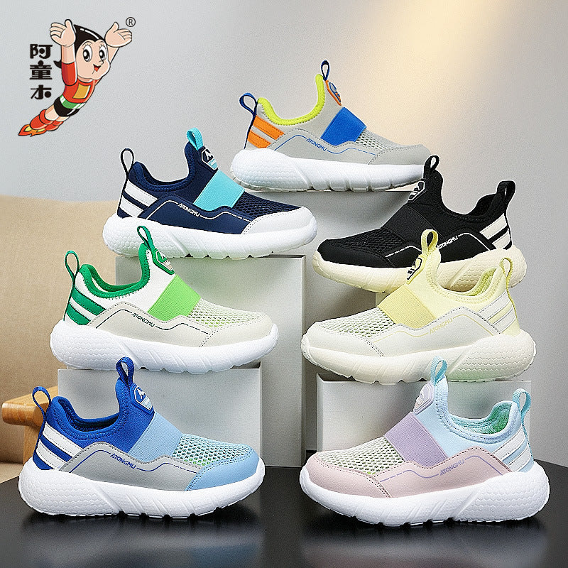 Astro Boy Boys' Sneakers Summer 2026 New Mesh Breathable Children's Slip-On Shoes for Bo