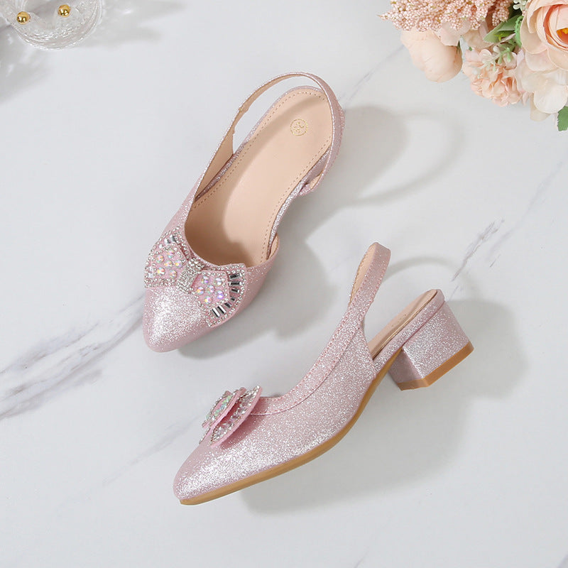 Guangdong Little Girl Princess Shoes 712 Years Old Pu Crystal Diamond Children's Shoes Spring and Summer New Style