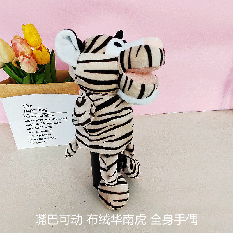 Ventriloquism Animal Hand Puppet Plush Toy Family Interactive Gloves Kindergarten Storytelling Can Open Mouth Doll Rag Doll