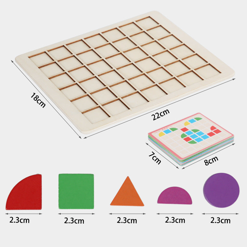 Wooden Creative Shape Puzzle Montessori Teaching Aids Children's Early Education Educational Toys Intellectual Development