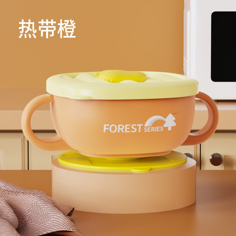 Jiayi Baby Children's Bowl Anti-Scalding and Fall-Resistant 316 Stainless Steel Bowl Baby Food Bowl Suction Cup Bowl Binaural Bowl Wholesale