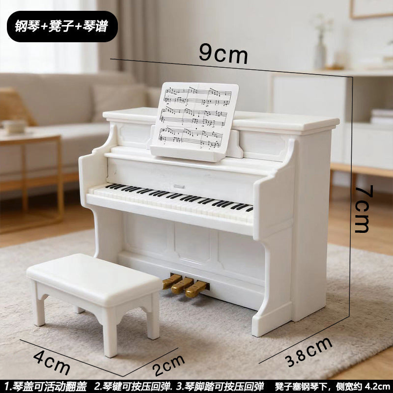 Mini Scene Playset Toy Dollhouse Double-Door Refrigerator Miniature for Pretend Play, Realistic Model