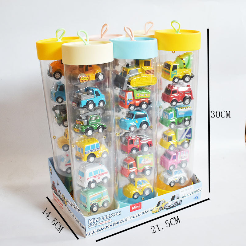Tube-Packed Mini Pull-Back Cars, Cartoon Capsule Cars, Cute Little Cars, Children's Toy Car Set, Educational
