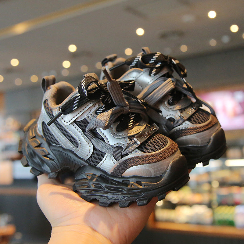 Kids Sneakers, Breathable Mesh Spring & Autumn Shoes for Girls & Boys, Fashion Chunky Platform “Dad” Shoes, Tire Sole