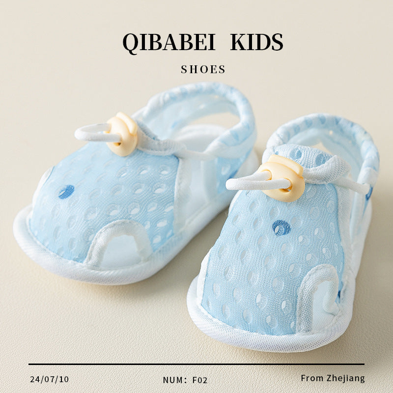 QIBABEI Summer Baby Shoes, Breathable Mesh Soft Sole 0-1 Year Old First Walkers Shoes, Unisex Baby Indoor Shoes