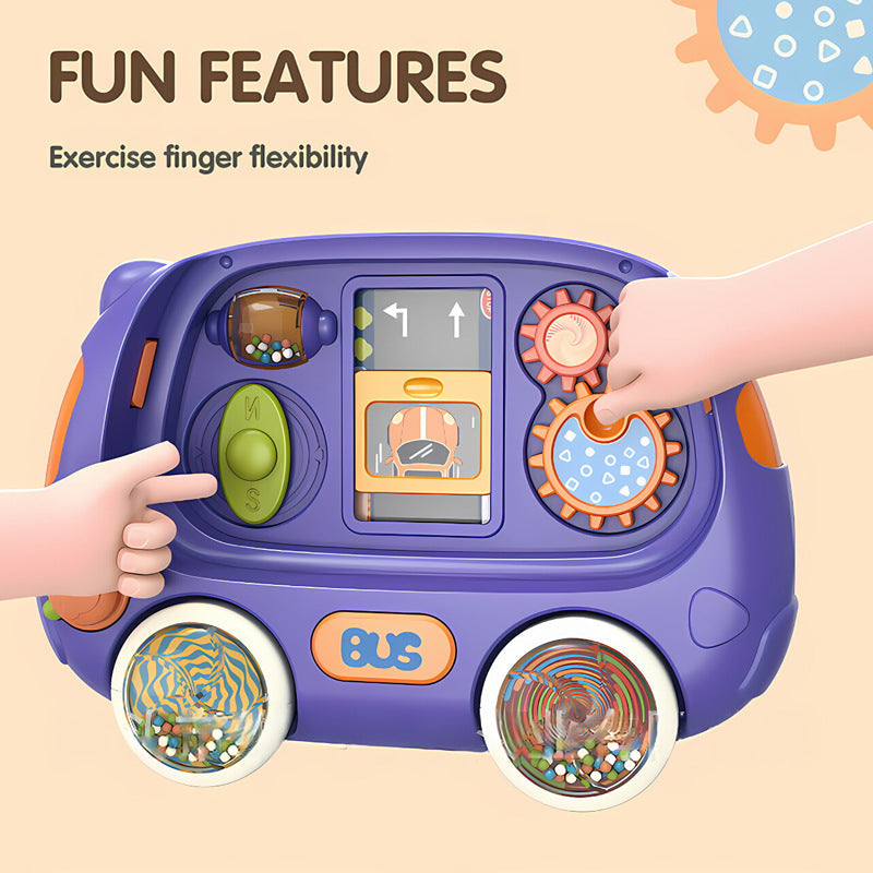 Children’s Learning Bus Early Education Toy (0–3 Years) Multi-Function Music Drum Play Panel for Infants & Toddlers