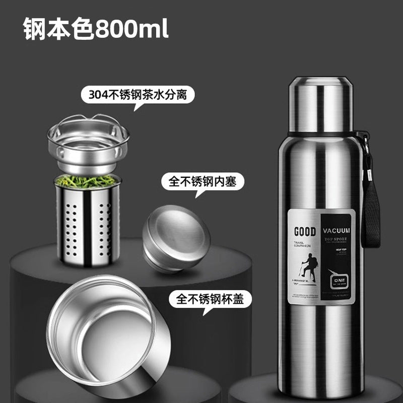 316 stainless steel liner vacuum all-steel thermal Pot Men's outdoor travel mountaineering portable large capacity thermal insulation Cup