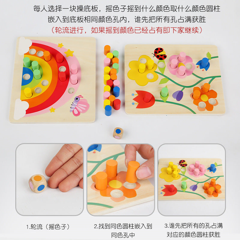 Educational Puzzle Board for Children, Color Recognition, Classification, Matching, Insert Columns, Concentration Training, Kindergarten Shape Matching