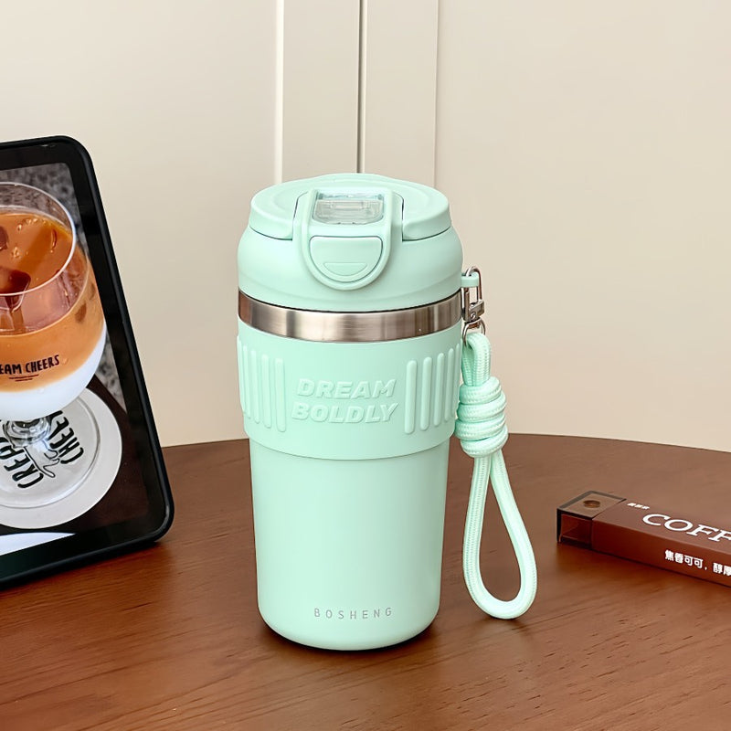 Cute Thermos Cup for Good-Looking Girls 316 Stainless Steel Coffee Cup Student Straw Cup Cold-Keeping Handy Water Cup