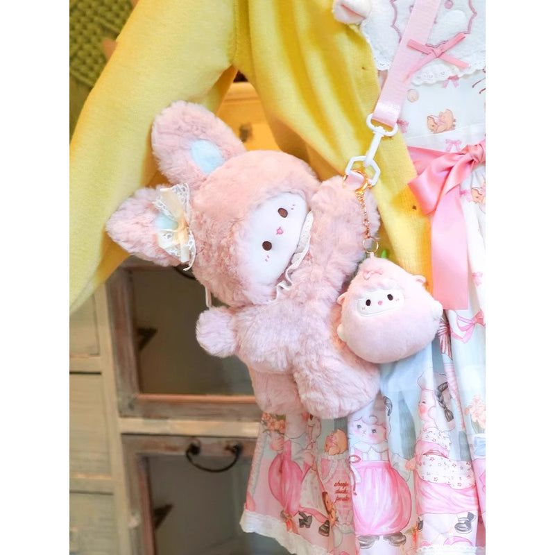 Cross-Border Fashion Cute Rubitu Pink Bunny Plush Crossbody Bag for Kids—Child’s Doll Bag, Girls’ Backpack