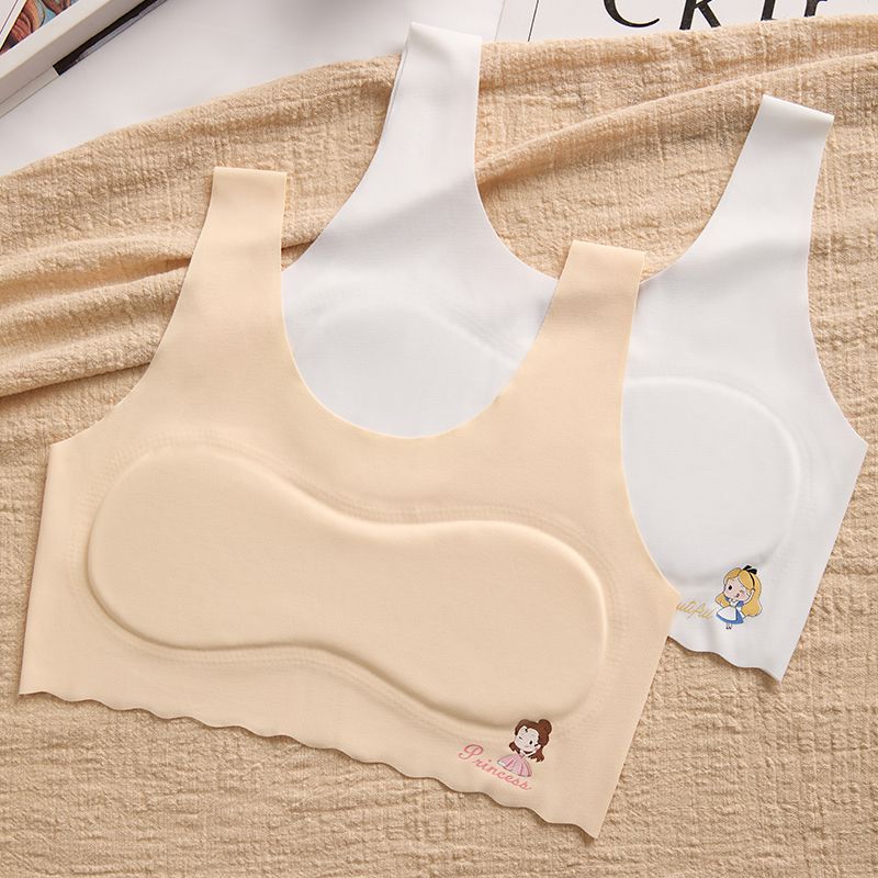 7-14 Year Old Girls' Underwear, Elementary and Middle School Development Stage Vest, Ice Silk Seamless Underwear, Thin Bra for Young Girls