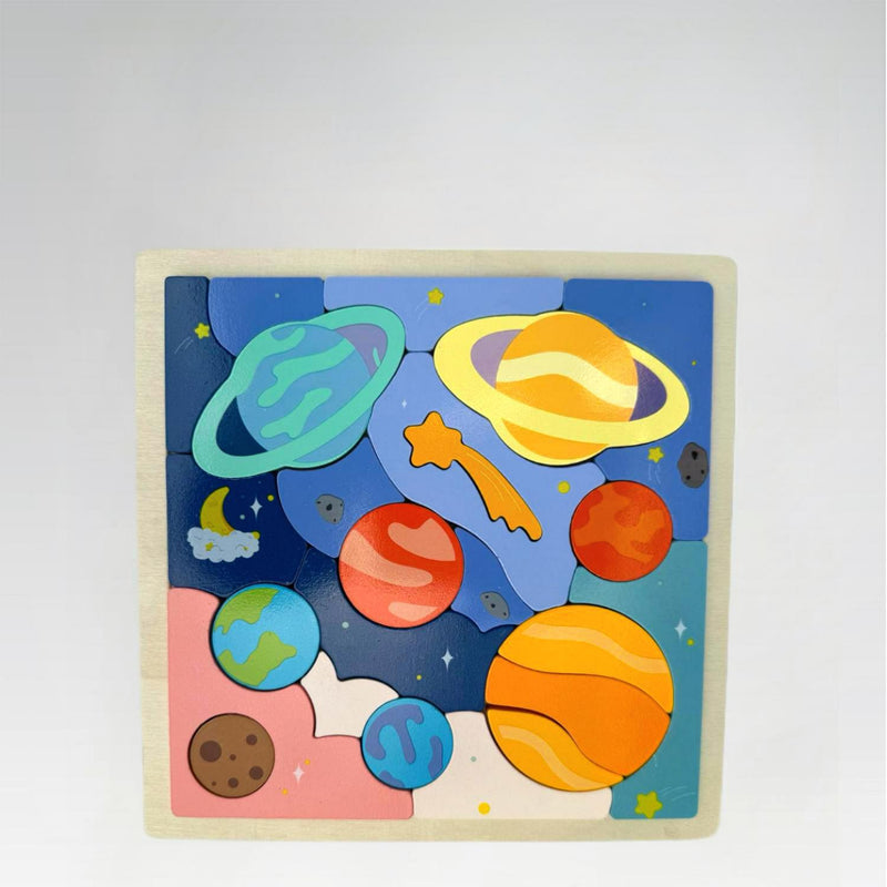 Wooden Children's Interactive Educational Starry Sky Puzzle Educational Fun Early Education Hand-Eye Coordination Cognitive Wooden Science and Education Toys