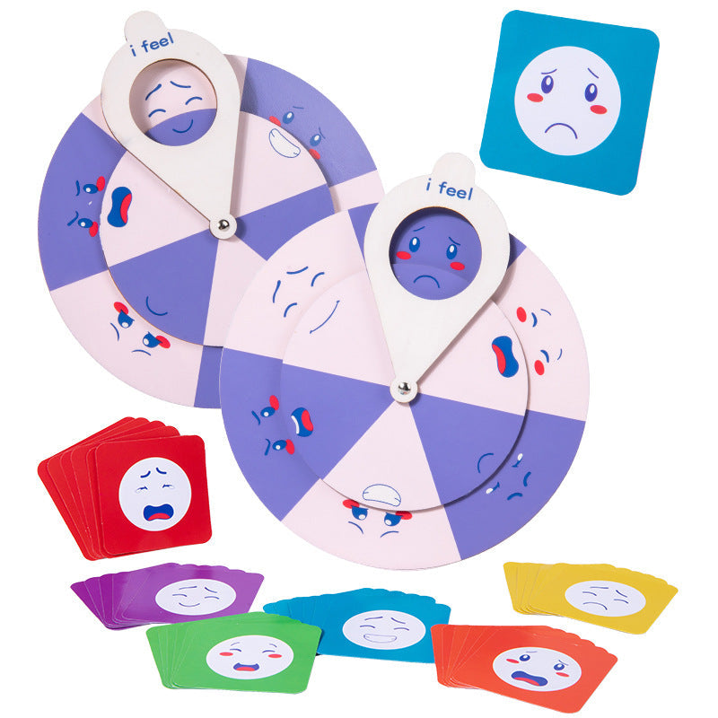 Kids Parent-Child Interactive Face-Change Expression Wooden Desktop Game Spinner Preschool Learning Enlightenment Educational Toy