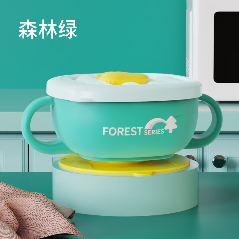 Jiayi Baby Children's Bowl Anti-Scalding and Fall-Resistant 316 Stainless Steel Bowl Baby Food Bowl Suction Cup Bowl Binaural Bowl Wholesale