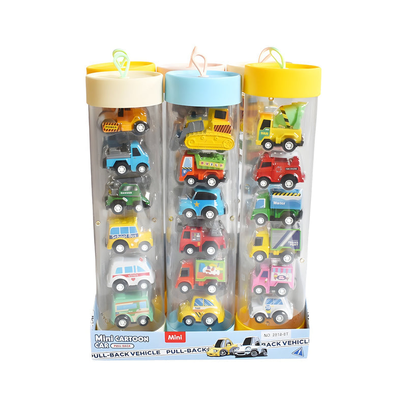 Tube-Packed Mini Pull-Back Cars, Cartoon Capsule Cars, Cute Little Cars, Children's Toy Car Set, Educational