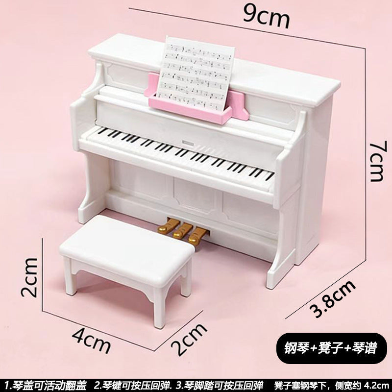 Mini Scene Playset Toy Dollhouse Double-Door Refrigerator Miniature for Pretend Play, Realistic Model