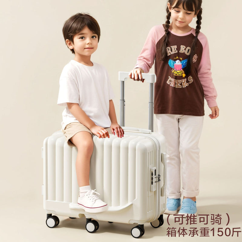 Kids Suitcase Ride-on Carry-On Trolley for Boys & Girls, 20-Inch Small Roller Luggage, Travel Essential
