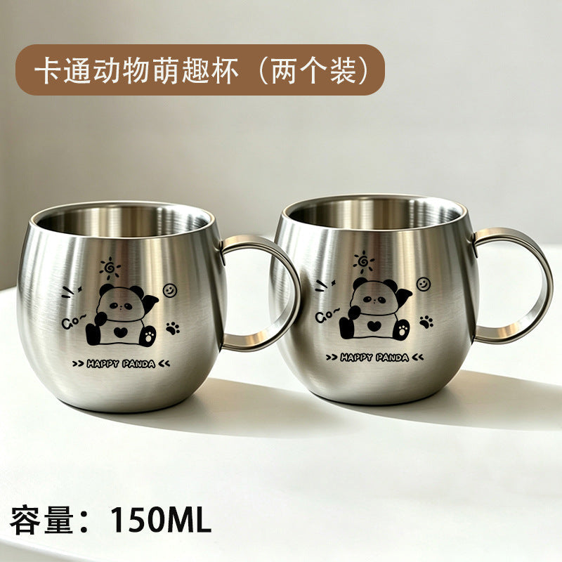 304 Stainless Steel Anti-Bacterial Kids Water Cup, Heat-Resistant and Drop-Proof Toddler Drinking Cup, Nursery Baby Milk Cup for Home