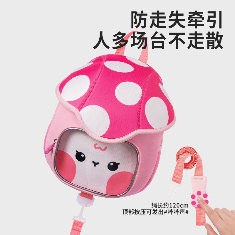 Kindergarten Backpack for Girls Cute Kids Bag 1-3-6 Years Old 5-Year-Old Baby Cartoon Mushroom Backpack Wholesale