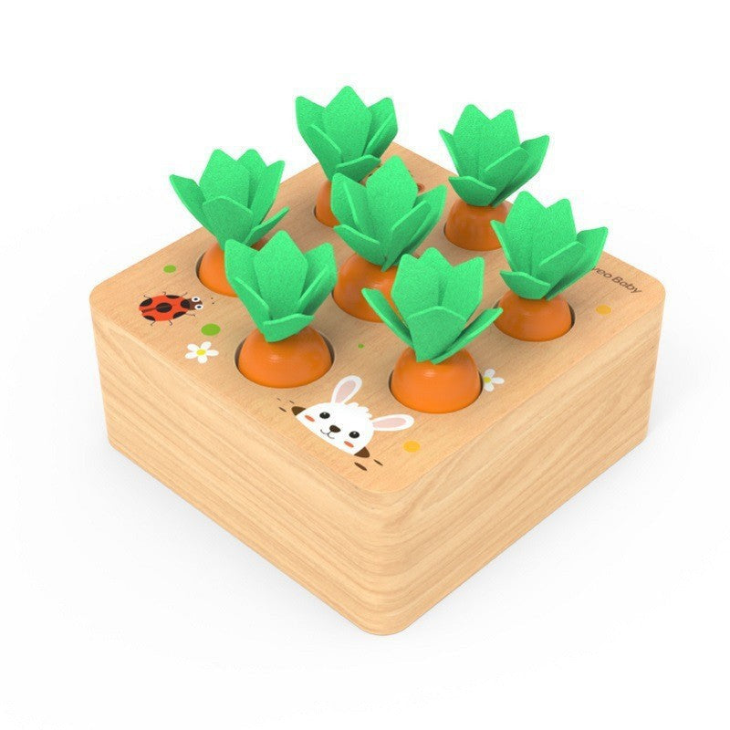 Children's simulation fishing insect-catching and radish-pulling multifunctional desktop game puzzle early education parent-child interactive wooden toy